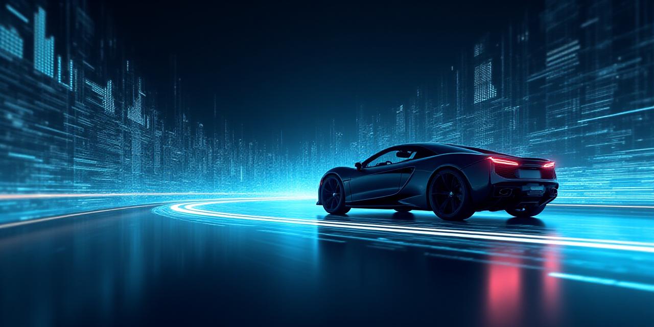 Visual abstrak teknologi data automotif VectorDrive